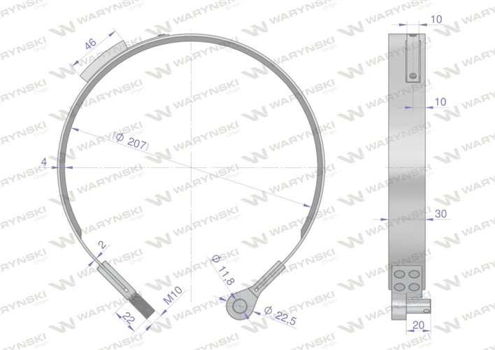 Taśma hamulcowa prawa FENDT Waryński