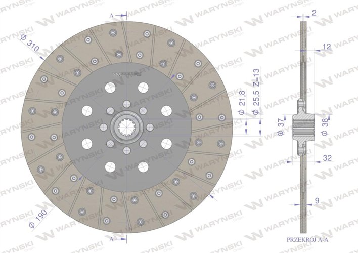Tarcza sprzęgła JOHN DEERE. RENAULT Waryński