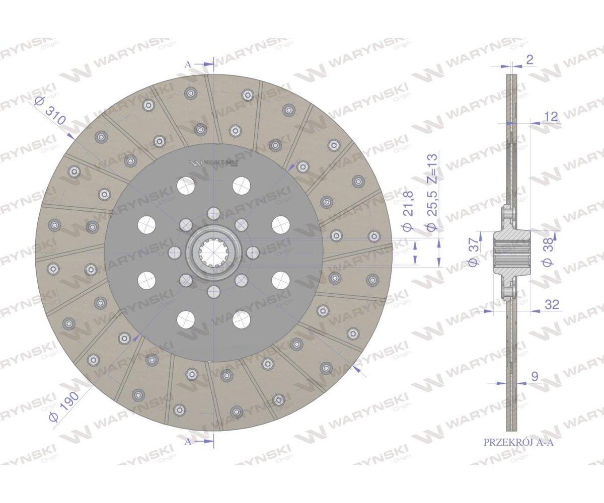 Tarcza sprzęgła JOHN DEERE. RENAULT Waryński