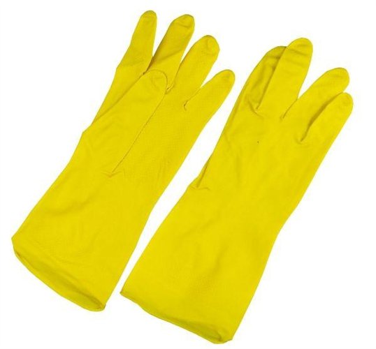 Rękawice ochronne gumowe flokowane żółte M 50g ogólne prace mechaniczne oraz rolnictwo i ogrodnictwo ( sprzedawane po 12 )
