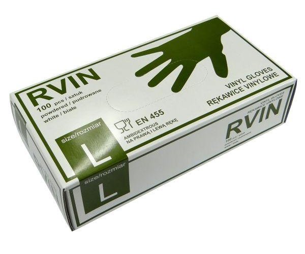 Rękawice wykonane z winylu L gospodarstwa domowe, ogólne prace mechaniczne opakowanie 100 szt.