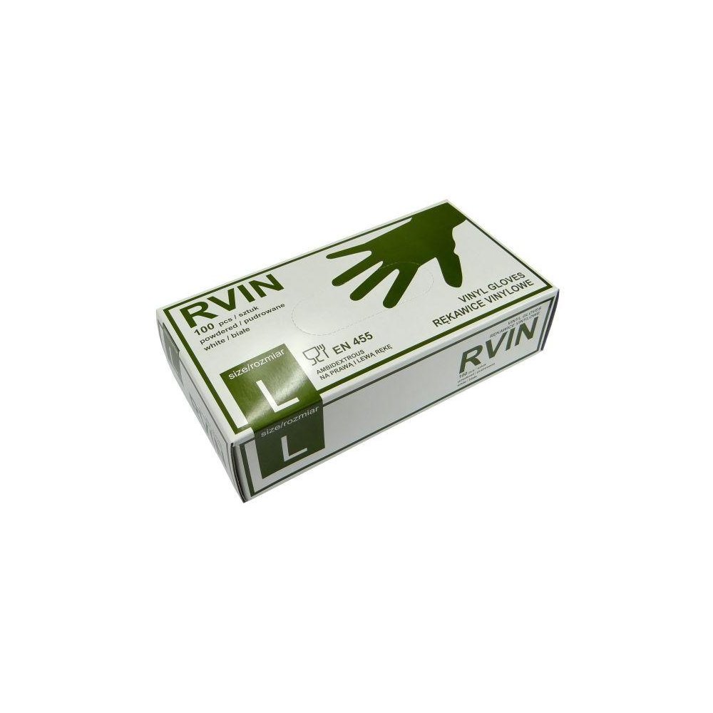 Rękawice wykonane z winylu L gospodarstwa domowe, ogólne prace mechaniczne opakowanie 100 szt.