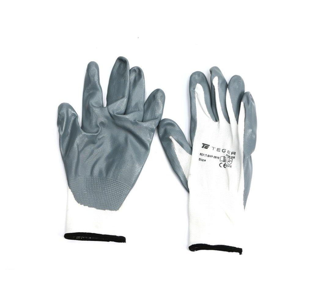 Rękawice robocze powlekane nitrylem CE rozmiar 9 Teger (sprzedawany po 12 szt)