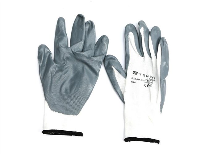 Rękawice robocze powlekane nitrylem CE rozmiar 11 Teger (sprzedawane po 12 szt)