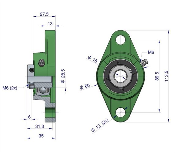 Oprawa łożyskowa UCFL202