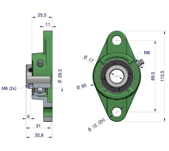 Oprawa łożyskowa UCFL203