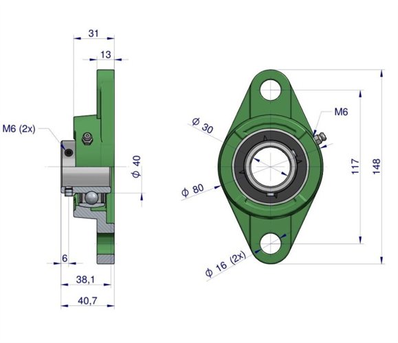 Oprawa łożyskowa UCFL206