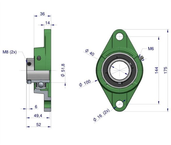 Oprawa łożyskowa UCFL208