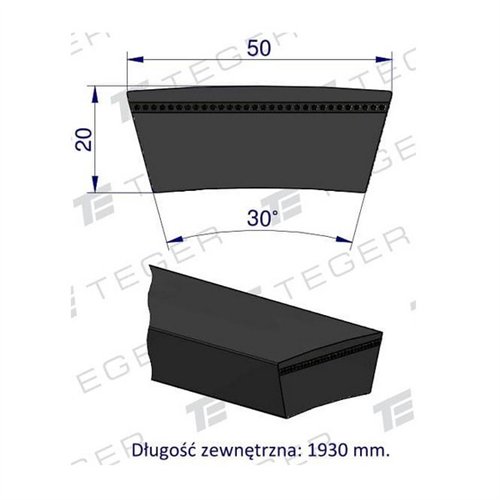 Pas klinowy Hard-Belt (T-603015.0) AP1001503 do CLAAS 603015.0 TEGER