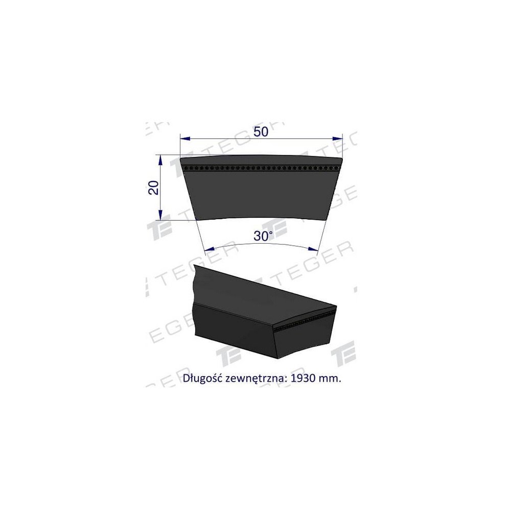 Pas klinowy Hard-Belt (T-603015.0) AP1001503 do CLAAS 603015.0 TEGER