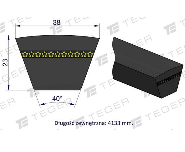 Pas klinowy Hard-Belt (T-630156.0) AP1000980 do CLAAS 630156.0 TEGER