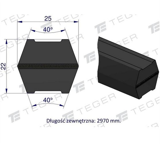 Pas klinowy Hard-Belt (T-653121.0) AP1001030 do CLAAS 653121.0 TEGER