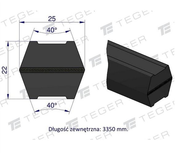 Pas klinowy Hard-Belt (T-653380.0) AP1001032 do CLAAS 653380.0 TEGER