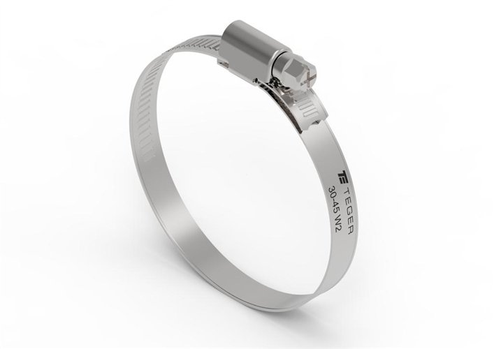 Opaska zaciskowa 30-45 ślimakowa (obejma W2 - stal nierdzewna) szerkość 9mm (blister) TEGER ( sprzedawane po 6 )