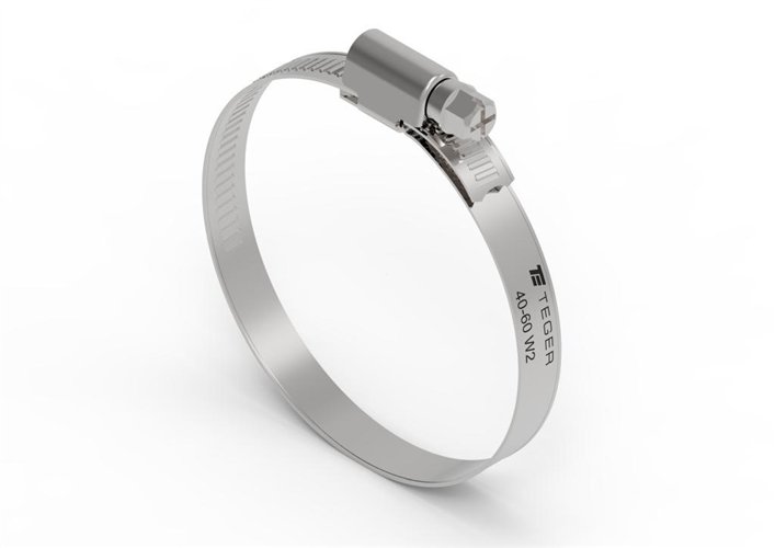 Opaska zaciskowa 40-60 ślimakowa (obejma W2 - stal nierdzewna) szerkość 9mm TEGER ( sprzedawane po 50 )