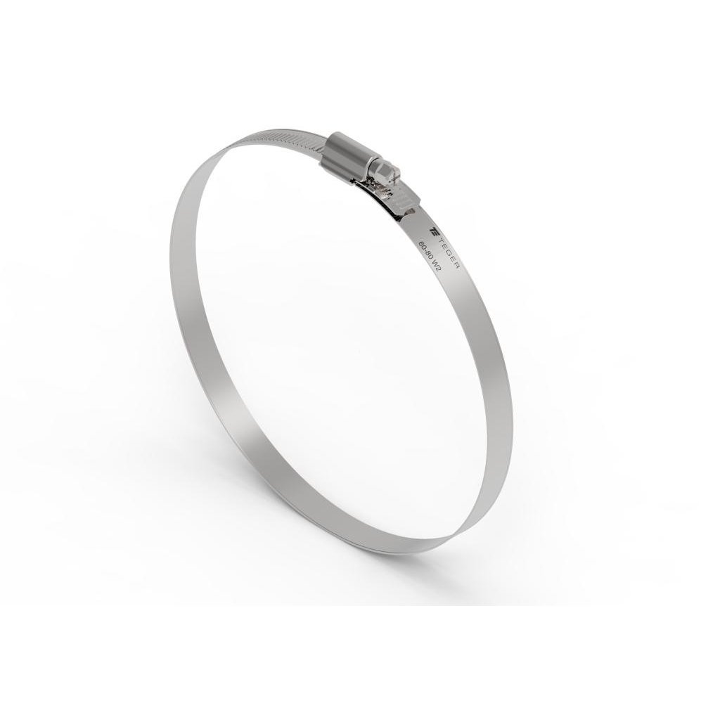 Opaska zaciskowa wzmocniona 60-80 ślimakowa (obejma W2 - stal nierdzewna) szerkość 12mm TEGER ( sprzedawane po 25 )