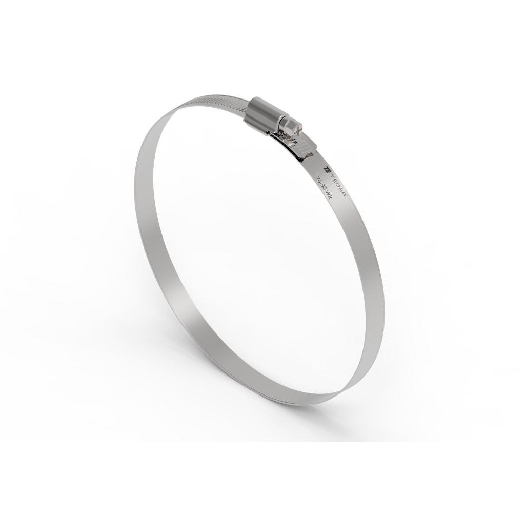 Opaska zaciskowa wzmocniona 70-90 ślimakowa (obejma W2 - stal nierdzewna) szerkość 12mm TEGER ( sprzedawane po 25 )