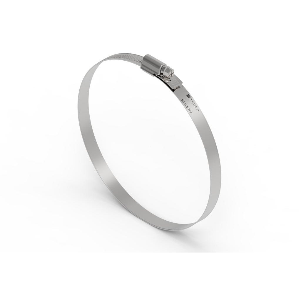 Opaska zaciskowa wzmocniona 80-100 ślimakowa (obejma W2 - stal nierdzewna) szerkość 12mm TEGER ( sprzedawane po 10 )