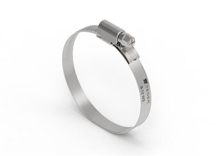 Opaska zaciskowa 8-12 ślimakowa (obejma W2 - stal nierdzewna) szerkość 9mm (blister) TEGER ( sprzedawane po 15 )