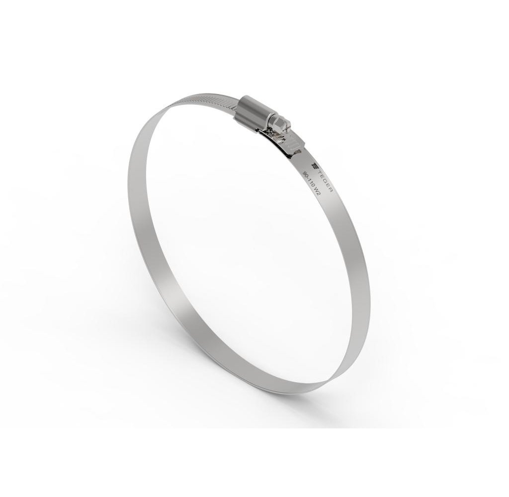 Opaska zaciskowa wzmocniona 90-110 ślimakowa (obejma W2 - stal nierdzewna) szerkość 12mm TEGER ( sprzedawane po 10 )