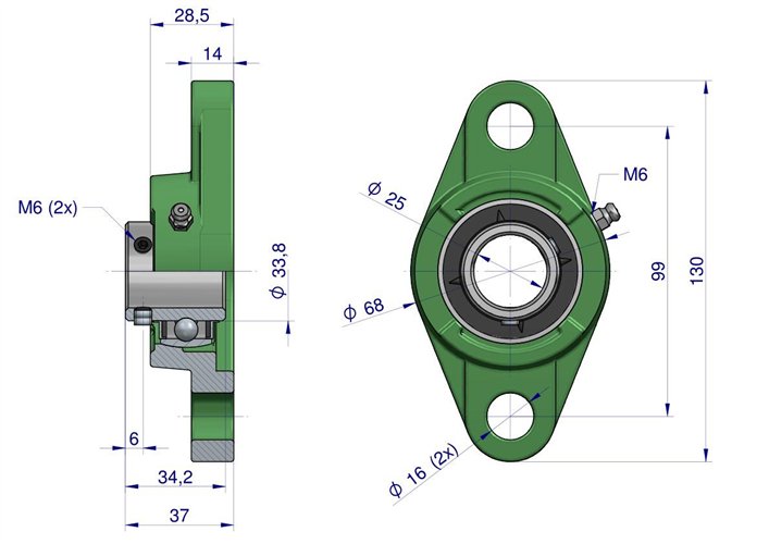 Oprawa łożyskowa UCFL205
