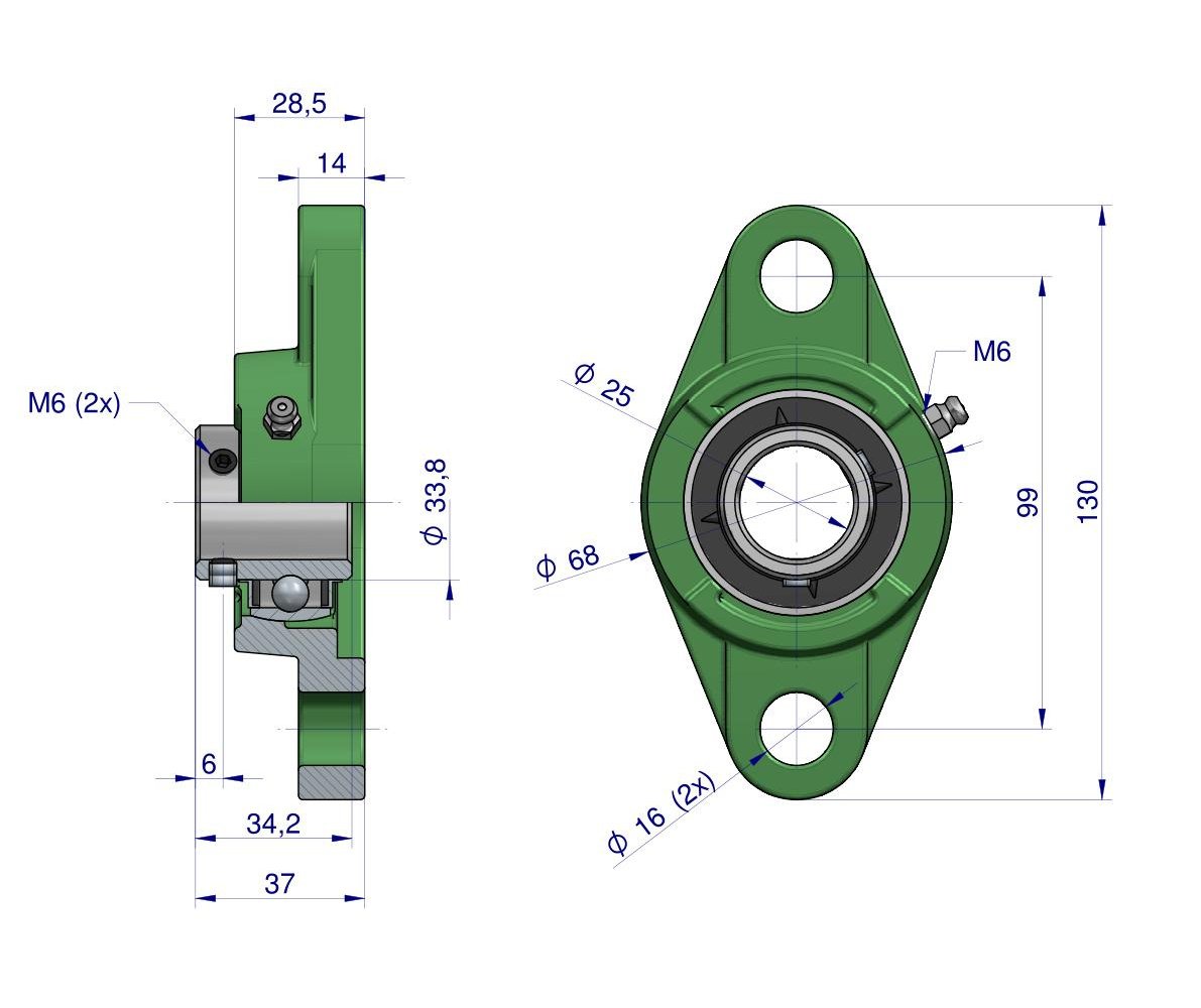 Oprawa łożyskowa UCFL205