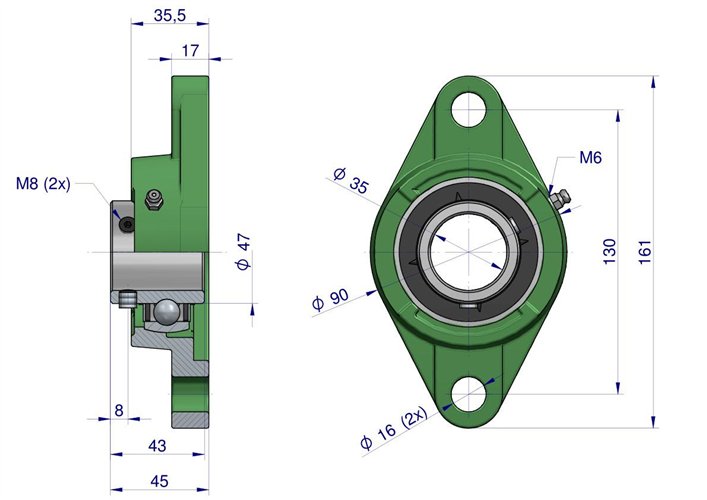 Oprawa łożyskowa UCFL207