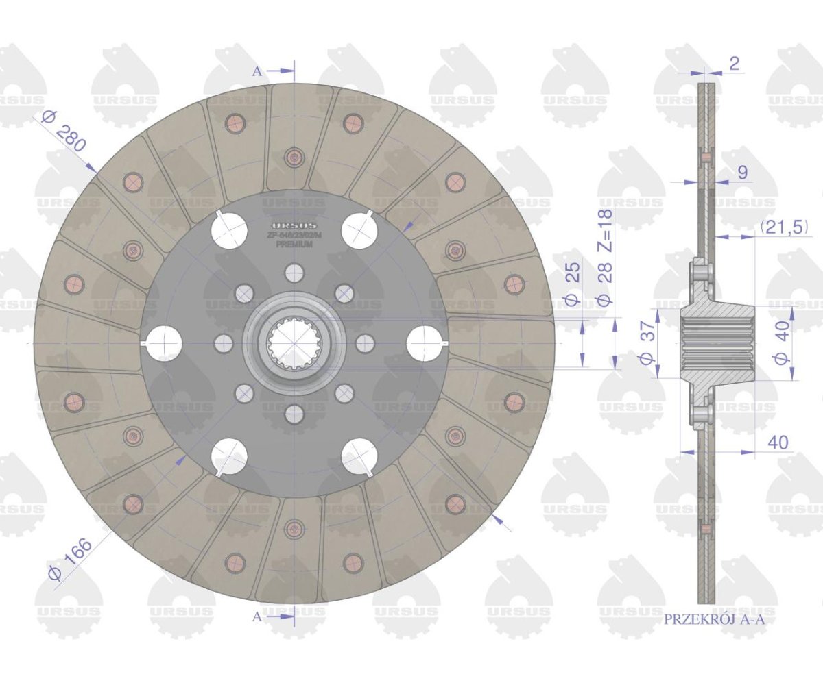 Tarcza sprzęgła napędu ciągnika I stopnia C-360 PREMIUM ORYGINAŁ URSUS
