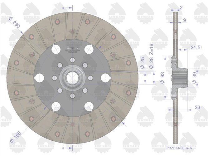 Tarcza sprzęgła C-360 Ostrówek PREMIUM ORYGINAŁ URSUS