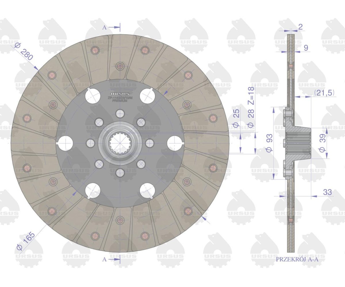 Tarcza sprzęgła C-360 Ostrówek PREMIUM ORYGINAŁ URSUS