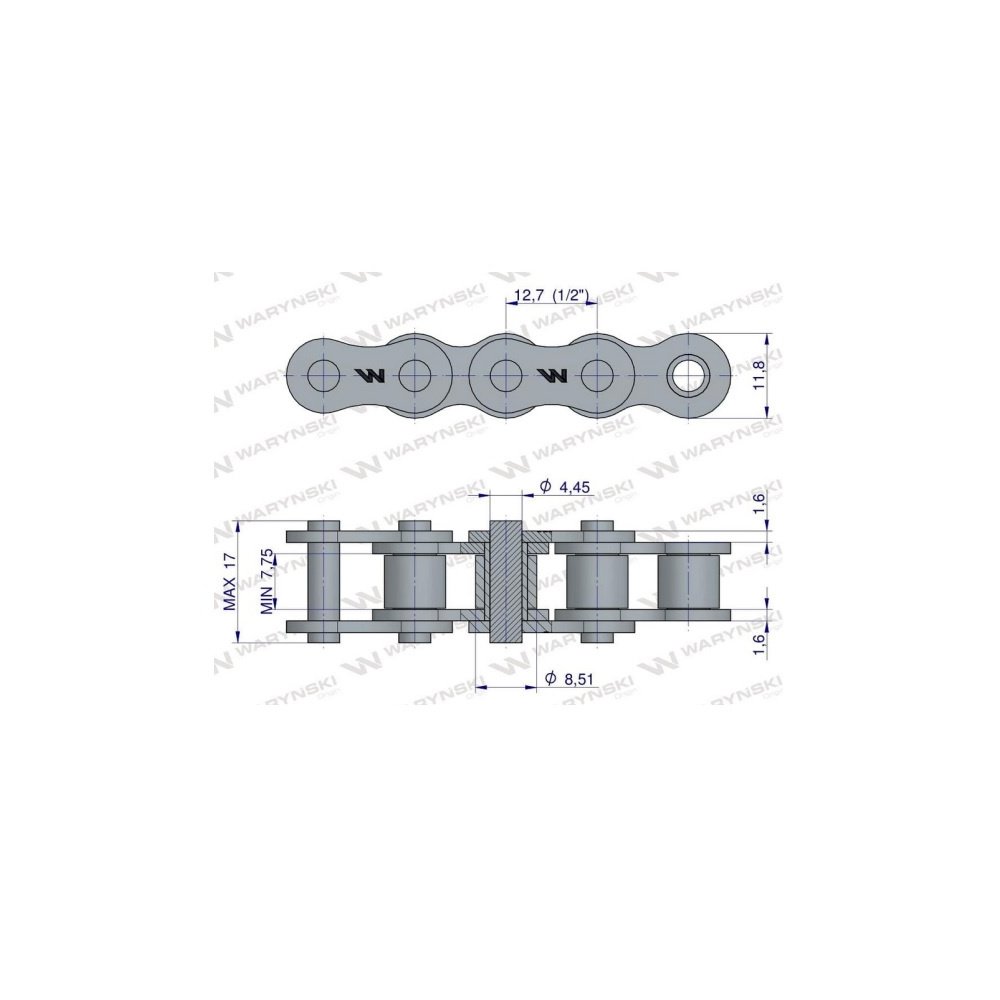 Łańcuch rolkowy 08B-1-38Ps stołu przebierczego zastosowanie Anna Waryński