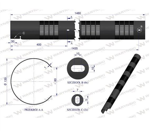 Osłona rury wydechowej do rury AL155688 WARYŃSKI