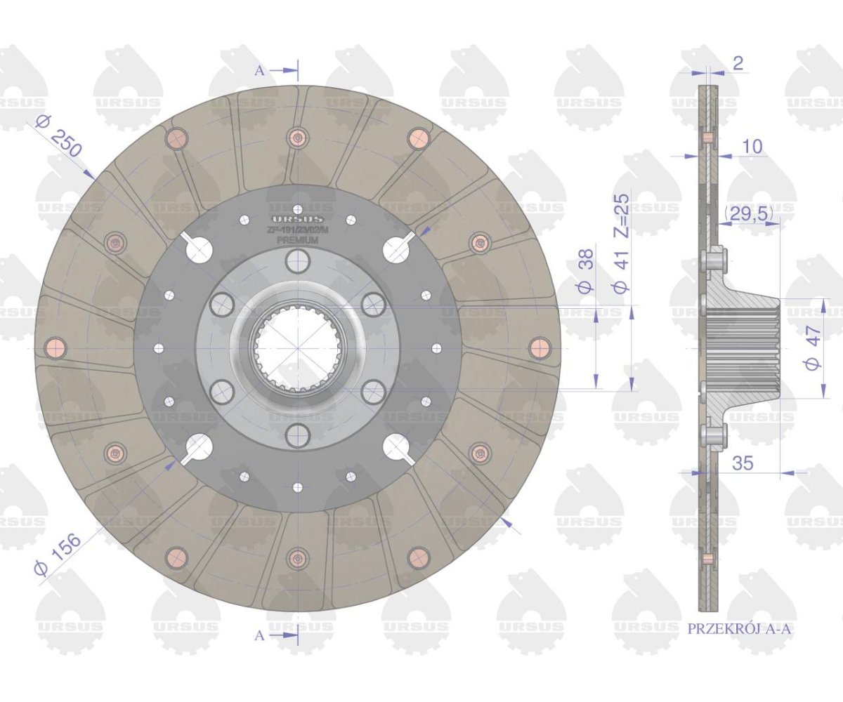 Tarcza sprzęgła II stopnia MF-3/ MF-4 PREMIUM ORYGINAŁ URSUS