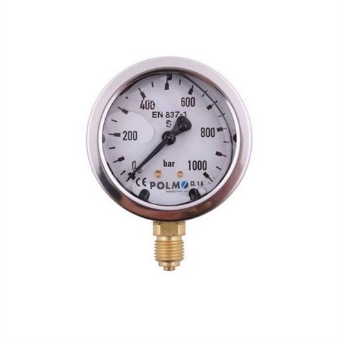 Manometr glicerynowy M63 0-1000 bar dolne przyłącze G1/4" POLMO