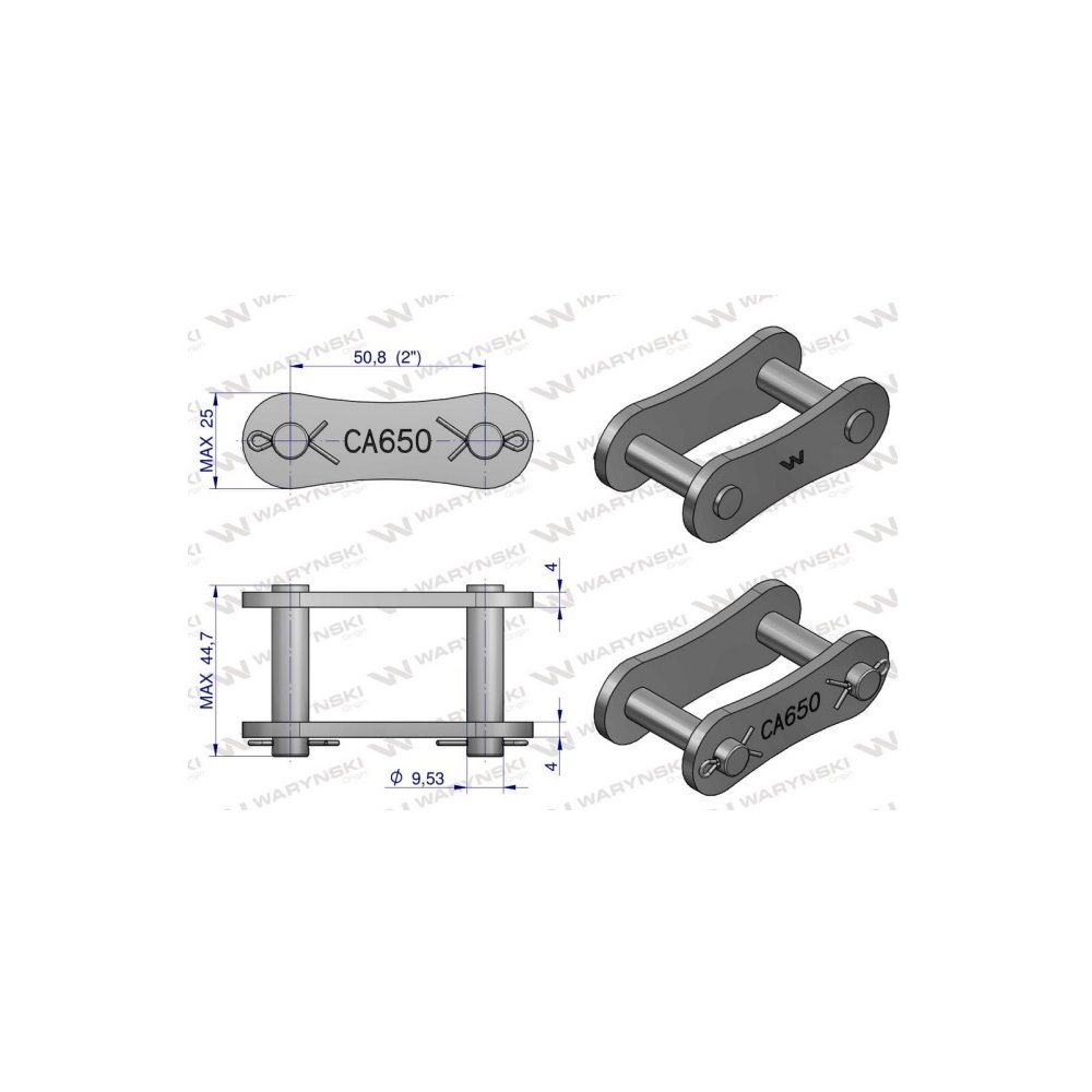 Zamek (spinka) łańcucha CA650-1 zastosowanie Prasa Zwijka Sipma Waryński 22530500 ( sprzedawane po 5 )