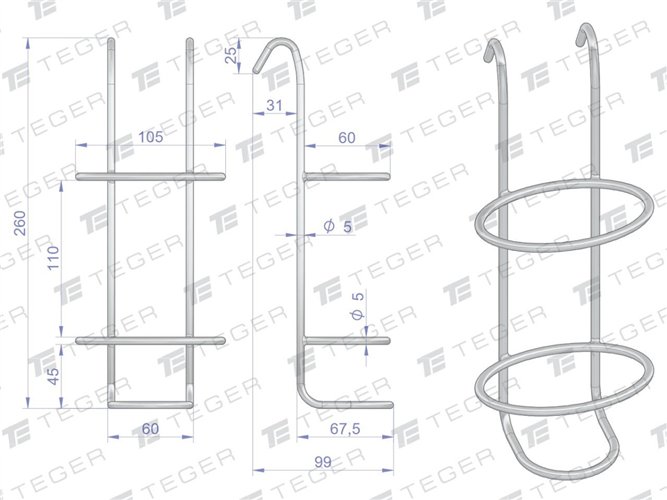 Uchwyt mocujący do mydła i żelu (opakowania 500 ml) / TEGER