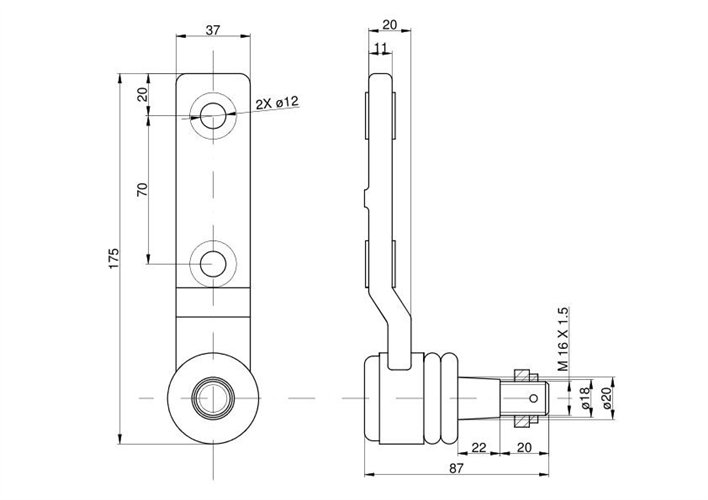 Przegub kosy mocowany do listwy 100144.0, 670120.1 Claas