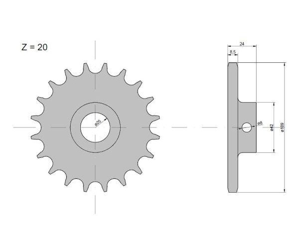 Koło zębate Z-20 elewatora Claas