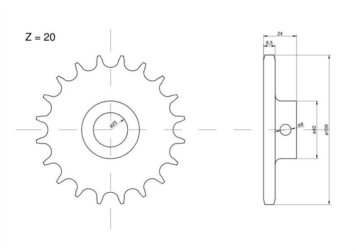 Koło zębate Z-20 elewatora Claas