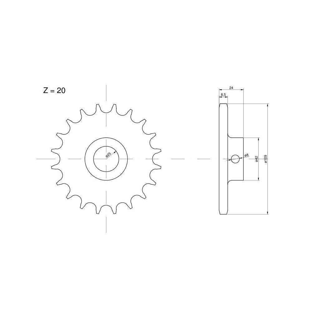 Koło zębate Z-20 elewatora Claas