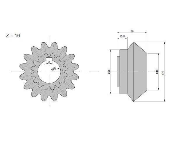 Koło zębate zębatka przekładni wysypu Claas
