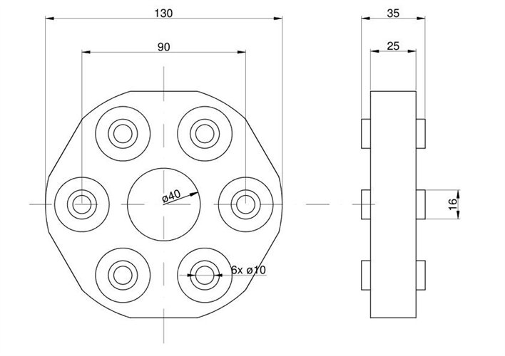 Sprzęgło gumowe O 40 Claas