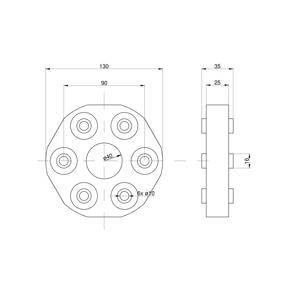 Sprzęgło gumowe O 40 Claas