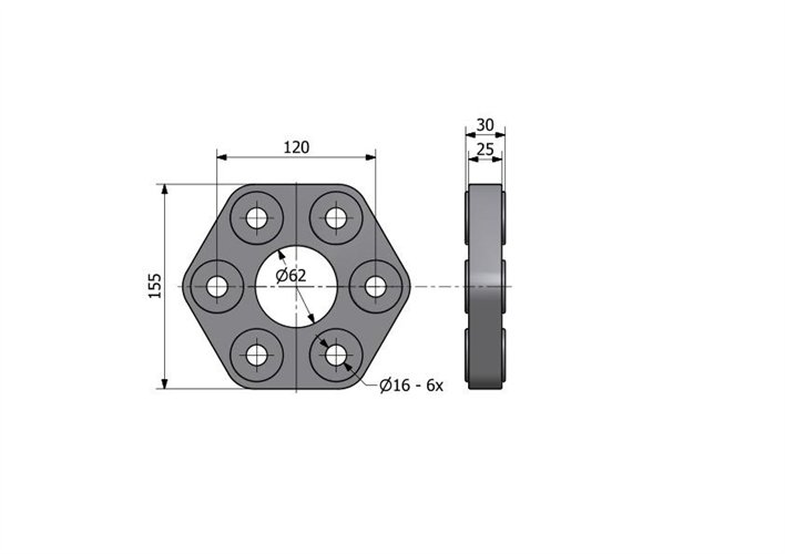 Sprzęgło elastyczne (gumowe) 624545.1 Claas