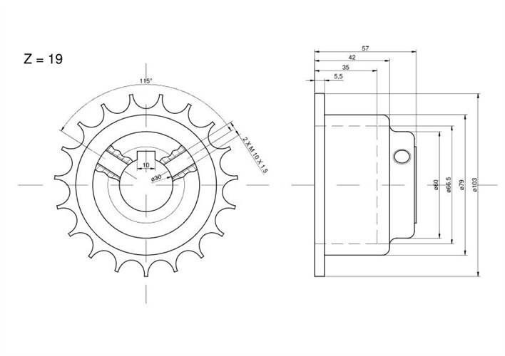 Koło napędowe motowideł z 19 fi- 30 zębatka Claas