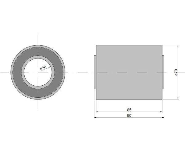 Tuleja gumowa 36x70x90 Claas