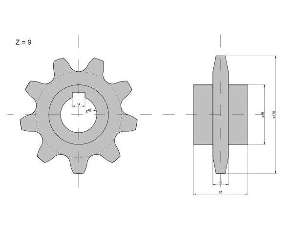 Koło górne podajnika pochyłego Z-9, O 40 mm Claas