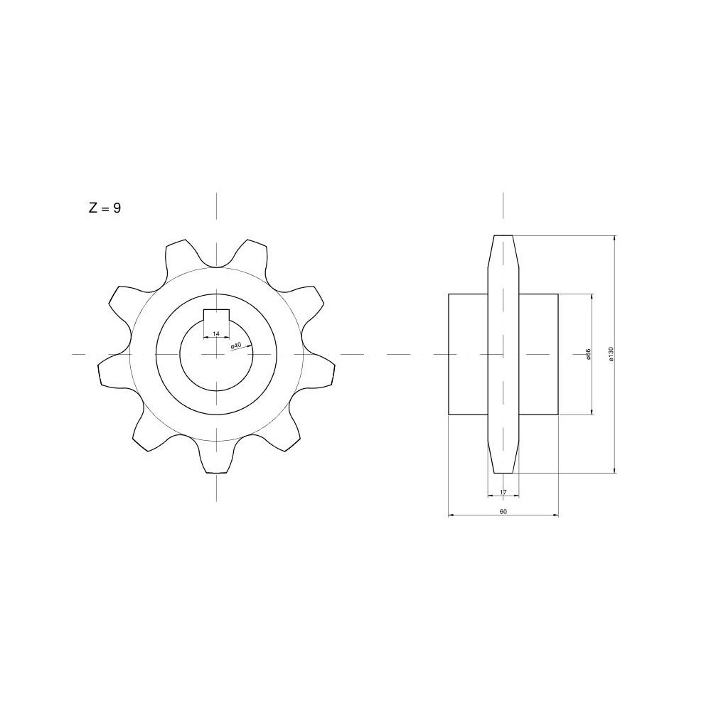 Koło górne podajnika pochyłego Z-9, O 40 mm Claas