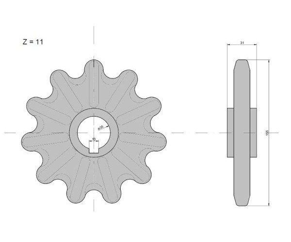 Koło zębate elewatora Z-11, O 35 mm Claas