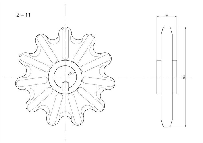 Koło zębate elewatora Z-11, O 35 mm Claas